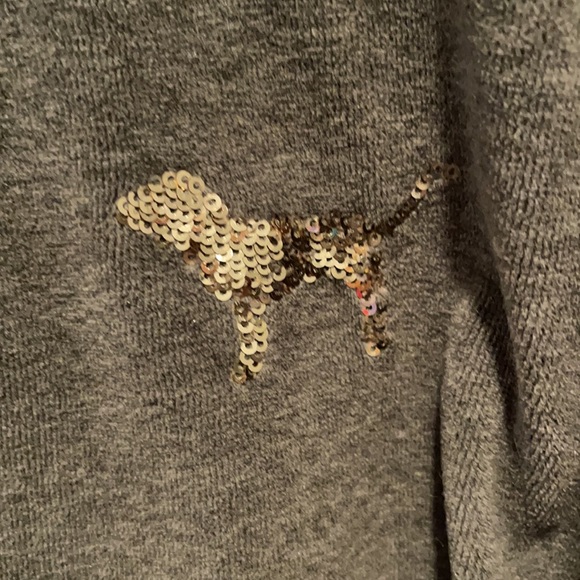 Victoria’s Secret PINK Grey Sequin Velour Jacket/Hoodie - Picture 5 of 8